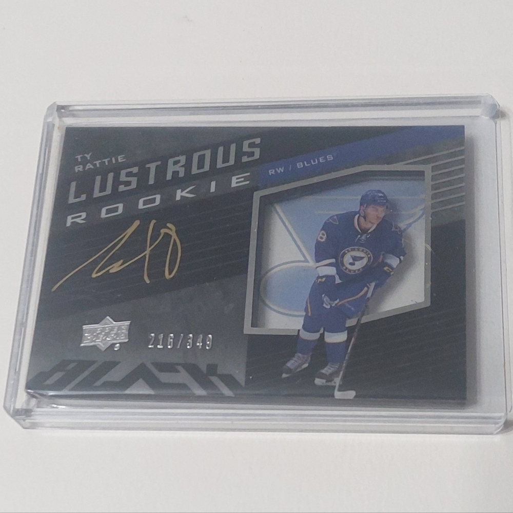 Ty Ratti 2014-15 UD Black Lustrous Rookies Autographs 216/349 St. Louis Blues